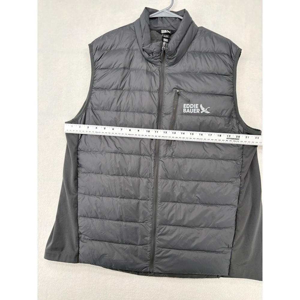 Eddie Bauer 550 Down Puffer Vest Mens Storm Repel Grey Full Zip Size XL - Picture 12 of 16